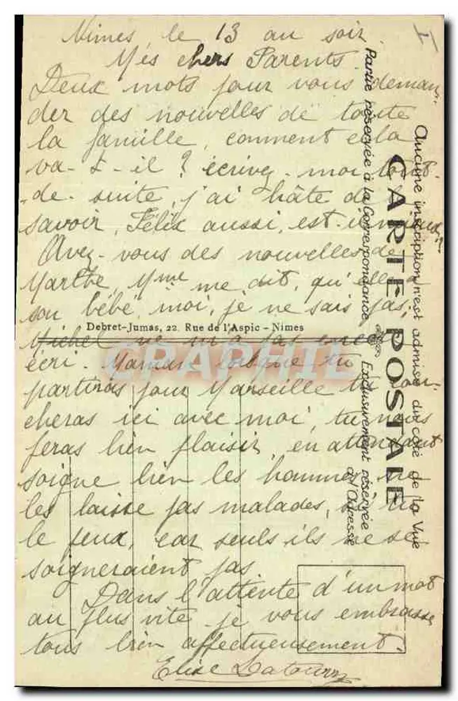Nîmes — A Torre Magna no Monte Cavaleiro — Editor: Graphie Postale - Verso