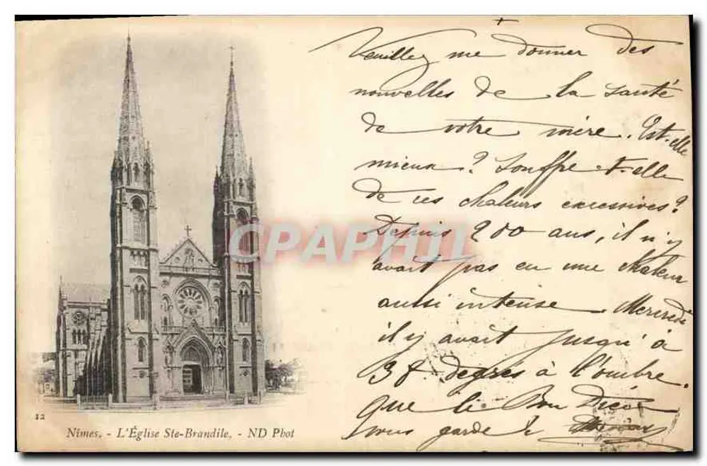 Nîmes - A Igreja de Ste-Brandilde - ND Phot - Frente