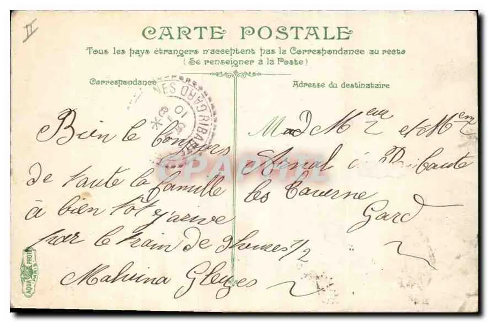 Nîmes. A Esplanada — Fonte da Virgem e Igreja — L.V.& C. - Verso