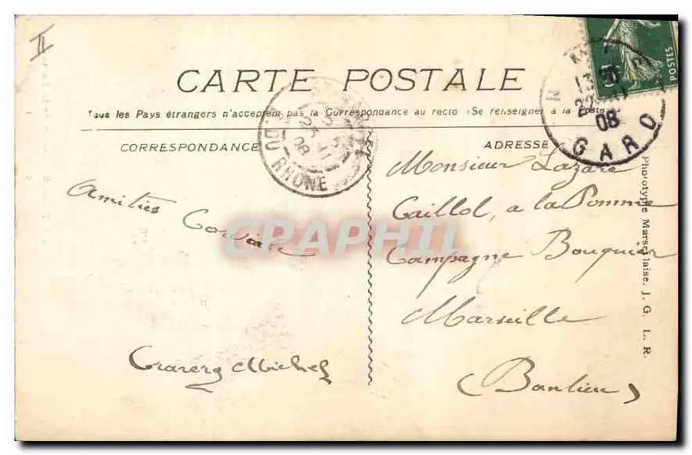 Nîmes - Jardins de la Fontaine - Bains Romains — Verleger: 1018 - Rückseite