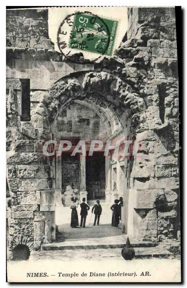 Nîmes — Templo de Diana (interior) — AR. - Frente