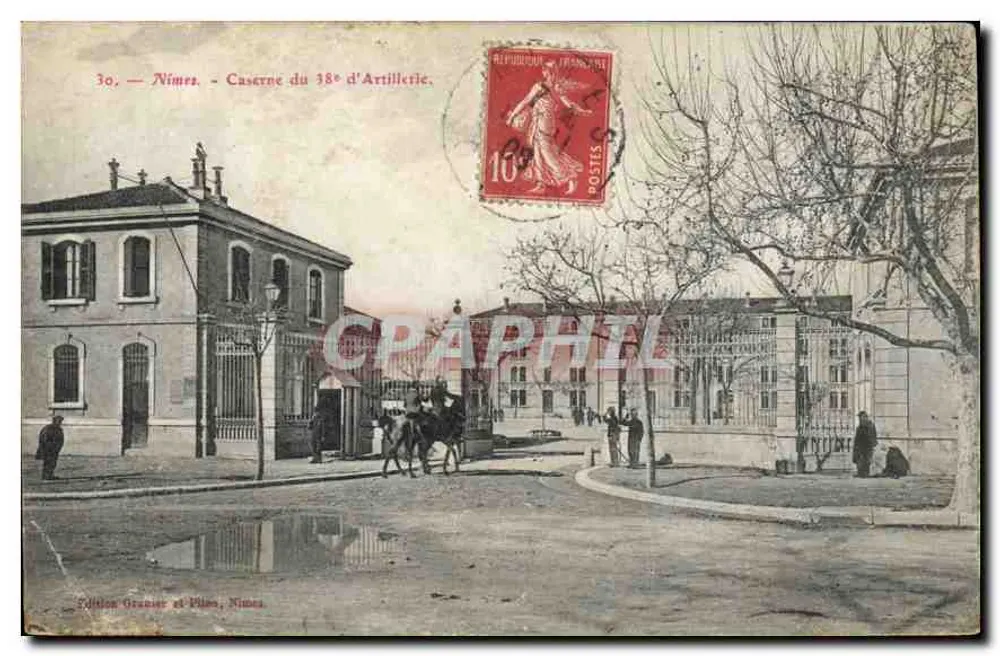 Nîmes — Caserma del 18° d'Artiglieria — Edizione Granier et Fils, Nîmes - Recto