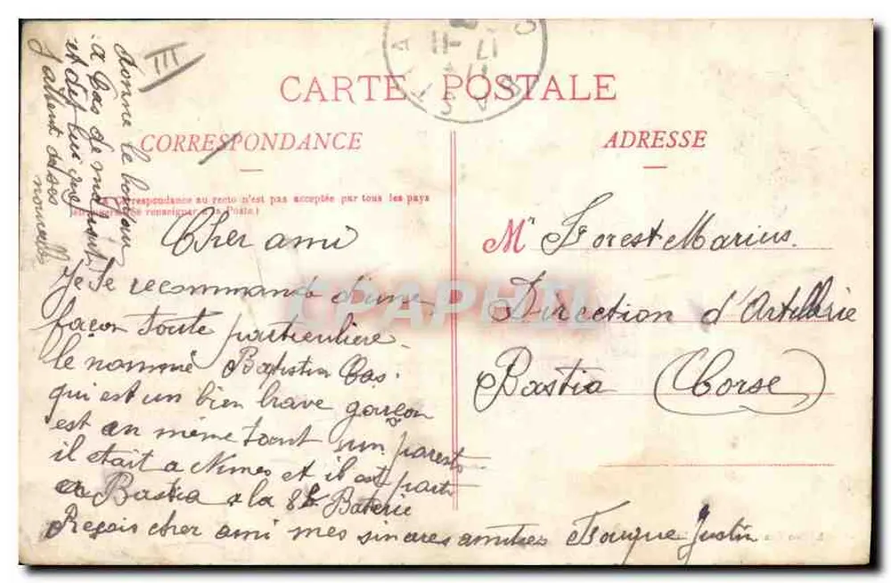 Nîmes — Caserma del 18° d'Artiglieria — Edizione Granier et Fils, Nîmes - Verso