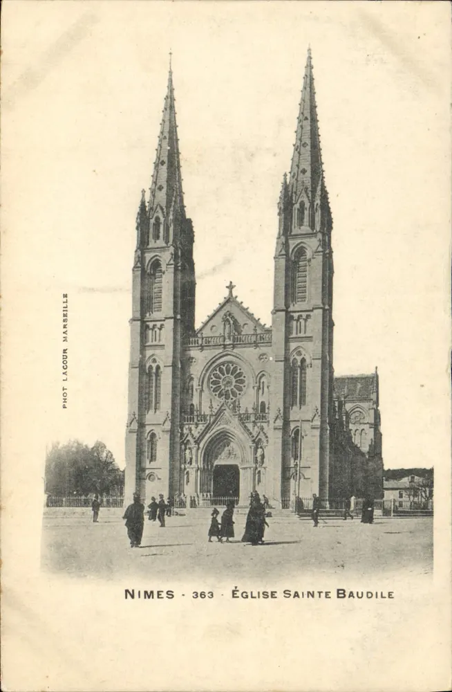 Nîmes - Igreja de Santa Baudile — Fot. Lagour, Marselha, n° 363 - Frente