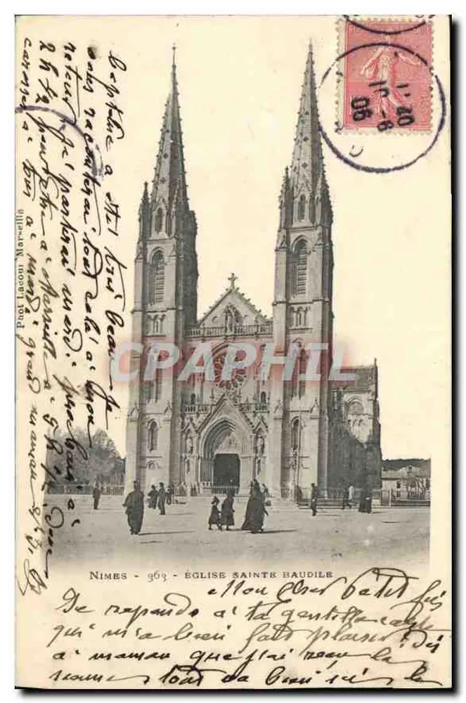 Nîmes - Kerk van Sint Haudeline — Fot. Lacom Marcellin, serie 963 - Voorkant