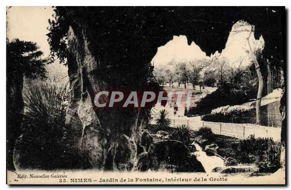 Nîmes – Garten der Fontaine, Innenraum der Höhle — Édit. Nouvelles Galeries, n° 35 - Vorderseite