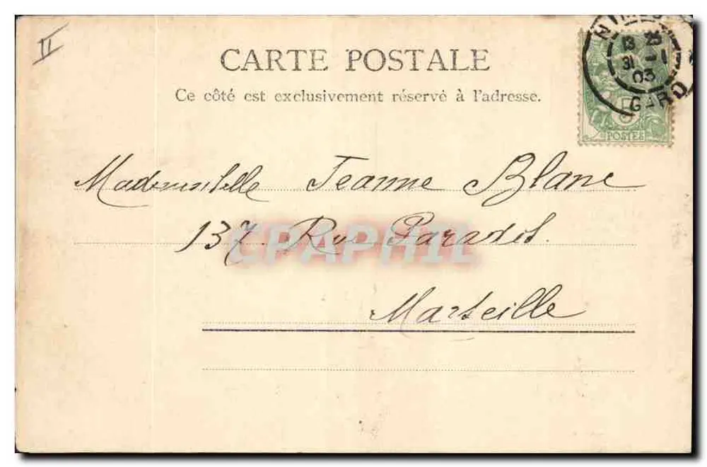 Place de la République — Nîmes — editor R.&J.D. n°19435 - Verso