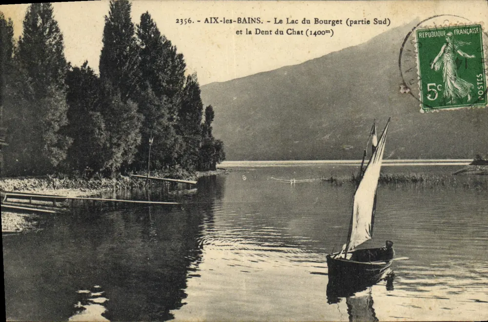 Aix-les-Bains - See Bourget (Südteil) und die Dent du Chat (1400m) - Vorderseite