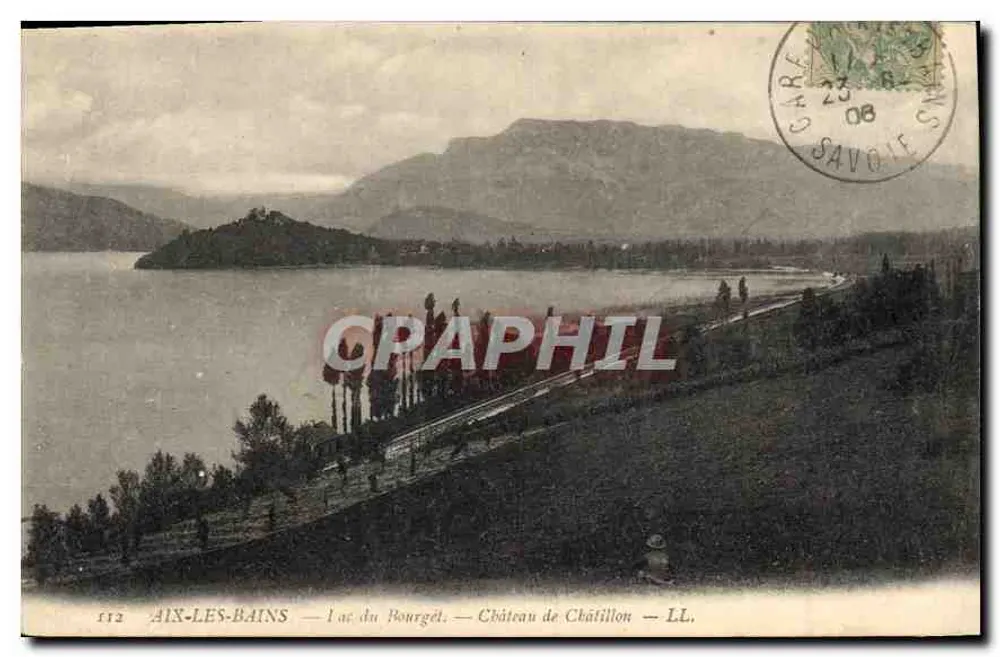 Aix-les-Bains — Lago do Bourget — Castelo de Châtillon — LL. - Frente