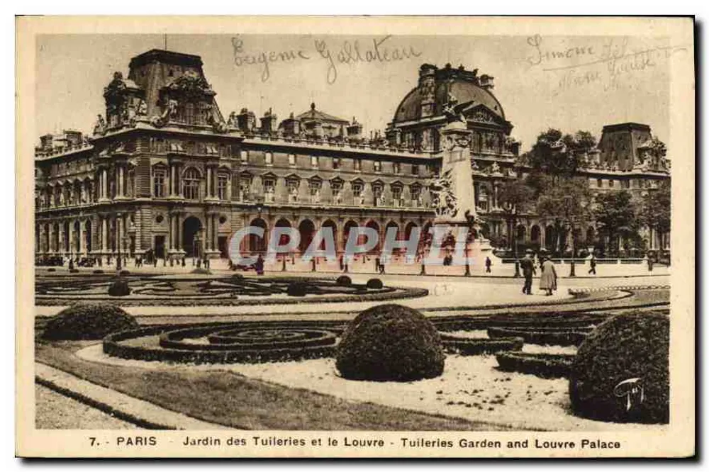 PARIS - Jardin des Tuileries und Louvre Palace — Eugène Gallateau - Vorderseite