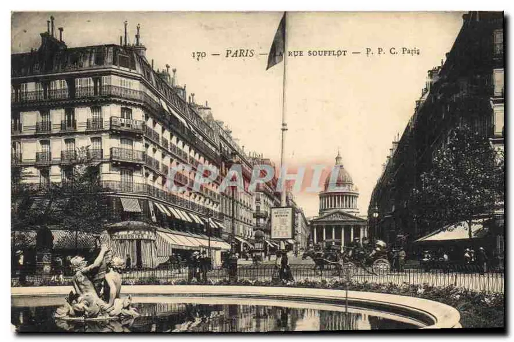 Paryż — Rue Soufflot — P.P.C. Paryż - Awers