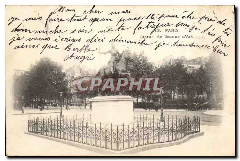 Estatua de Joana d'Arc — Paris — editor desconhecido, n° de série não visível - Frente