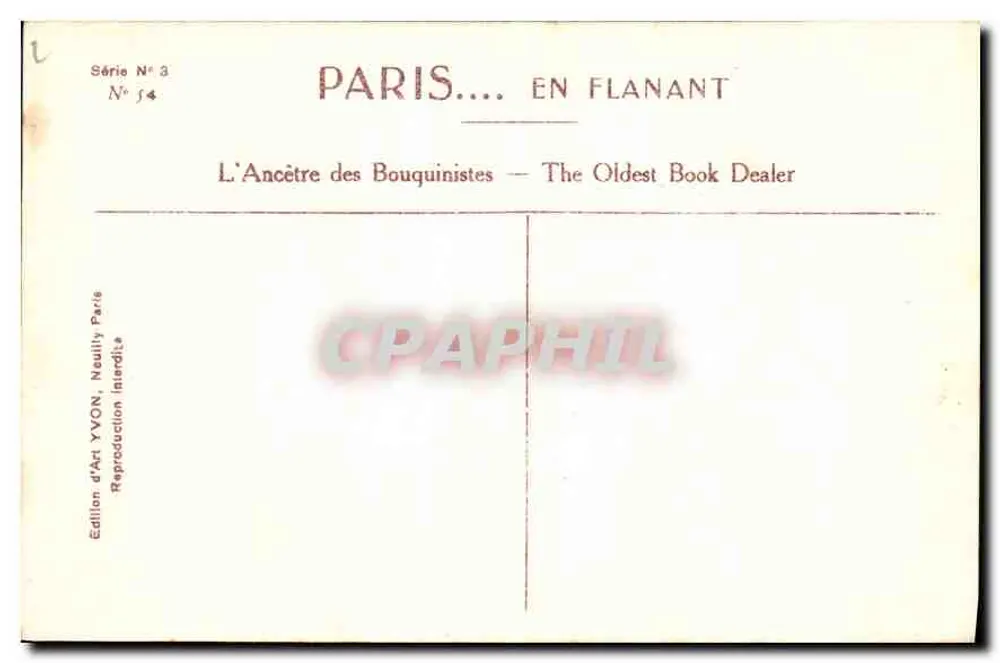Notre-Dame de Paris — Der Älteste Buchhändler — Yvon - Rückseite