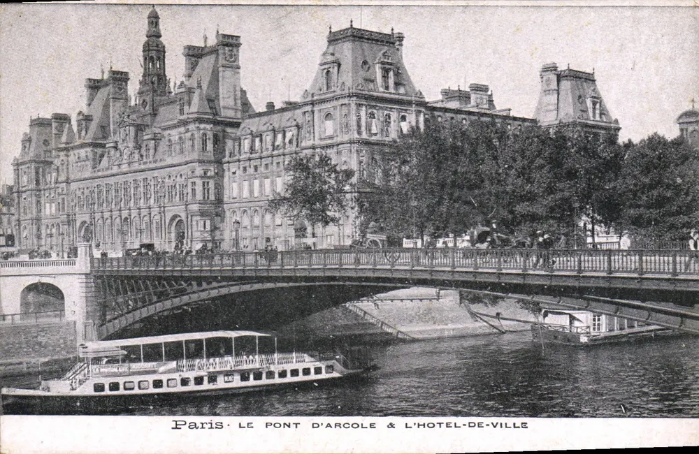 Paris — Der Pont d'Arcole & Rathaus — Verlag nicht sichtbar - Vorderseite