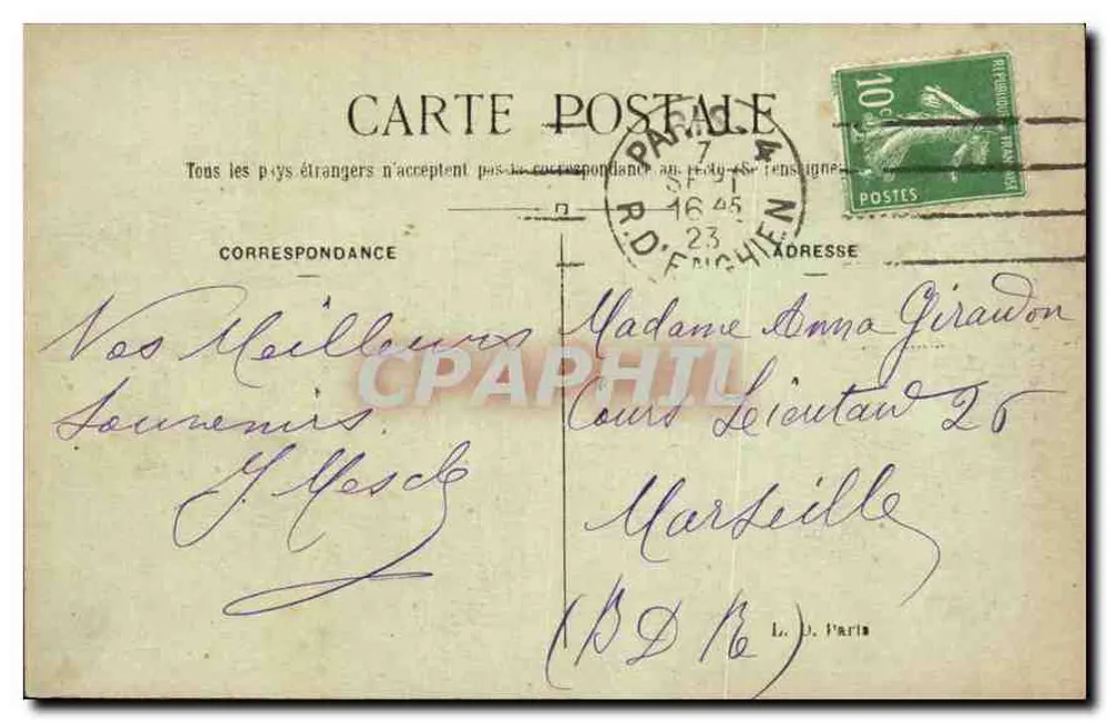 PARIS — O Panteão — L.D. - Verso