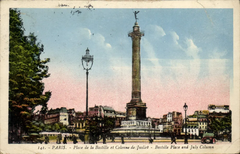Paris - Place de la Bastille und Säule vom Juli - Edition La Cigogne, n°141 - Vorderseite