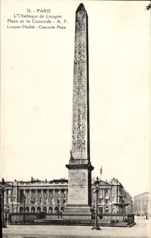 Der Obelisk von Luxor - Place de la Concorde - A. P. - Vorderseite