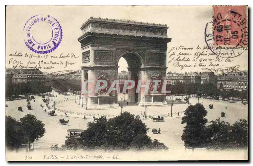पेरिस — ट्रियंफ के आर्क — LL. — नंबर 704 - आगे