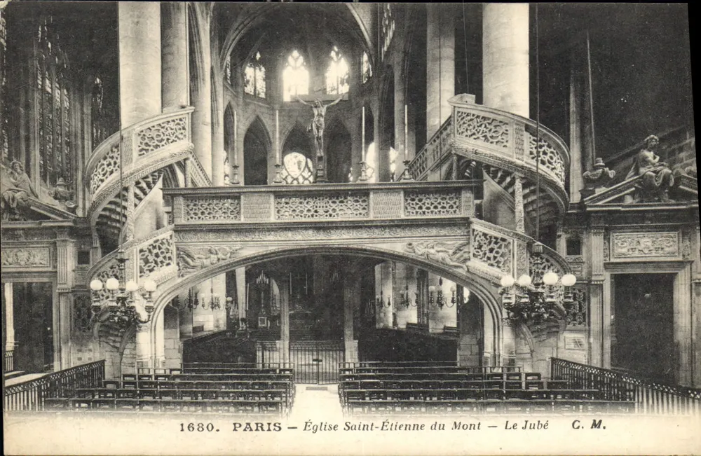 Paris — Kirche Saint-Étienne du Mont — Der Chorvorhang — C.M. - Vorderseite