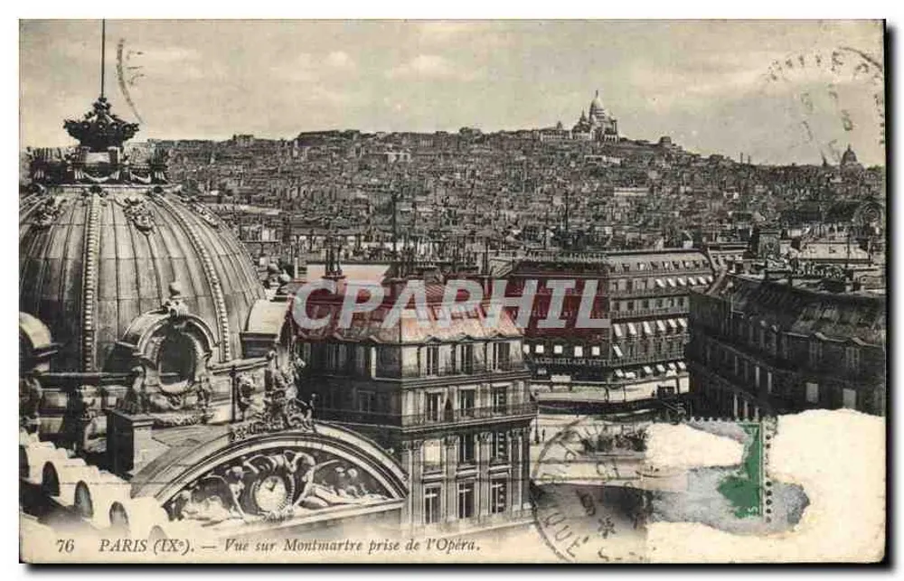 Paris (IXe) — Ansicht von Montmartre vom Opernhaus — unbekannter Verleger, Nr. 76 - Vorderseite