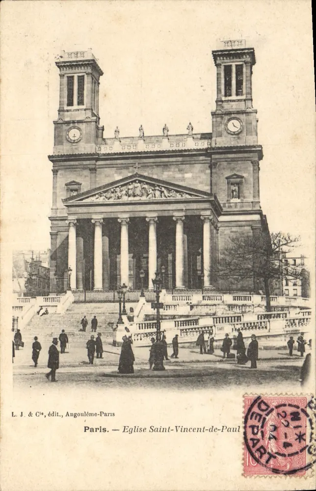 París — Iglesia de San Vicente de Paúl — L. J. & Cie, Angoulême-París - Anverso