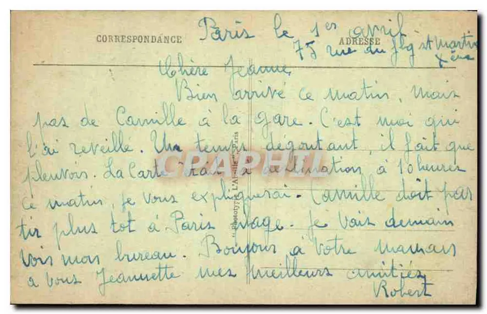 Boulevard St-Denis und Porte Saint-Martin — Paris — L'Adenla, n°140 - Rückseite