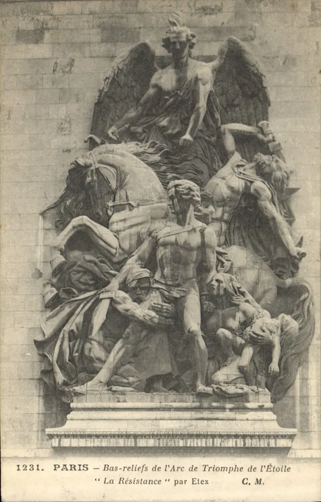 Paris – Basreliefs des Triumphbogens Étoile — 'La Résistance' von Etex - Vorderseite