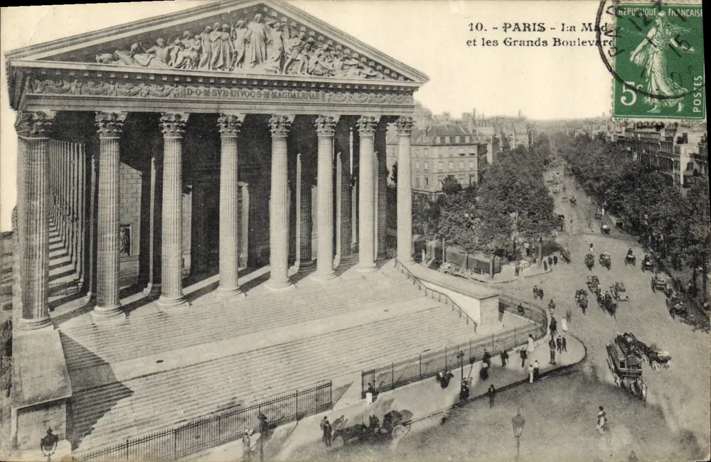 Paris - A Madeleine e os Grandes Boulevards — editor desconhecido, n° 10 - Frente