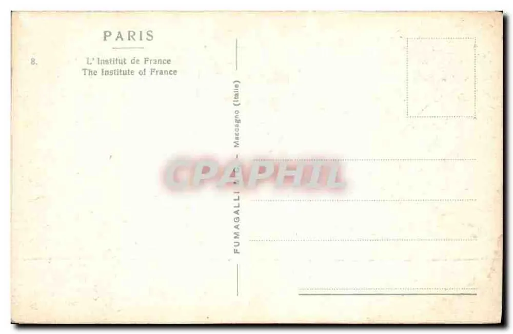 O Instituto da França — Paris — Fumagalli, Maccagno (Itália) - Verso
