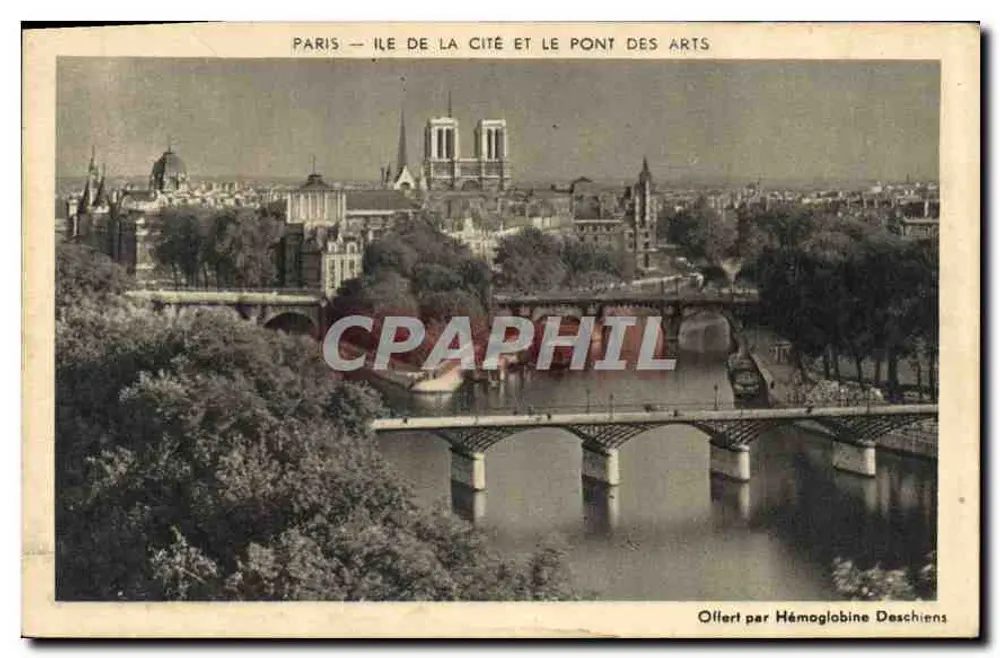 Paris — Île de la Cité und die Pont des Arts — Angeboten von Hémoglobine Deschiens - Vorderseite