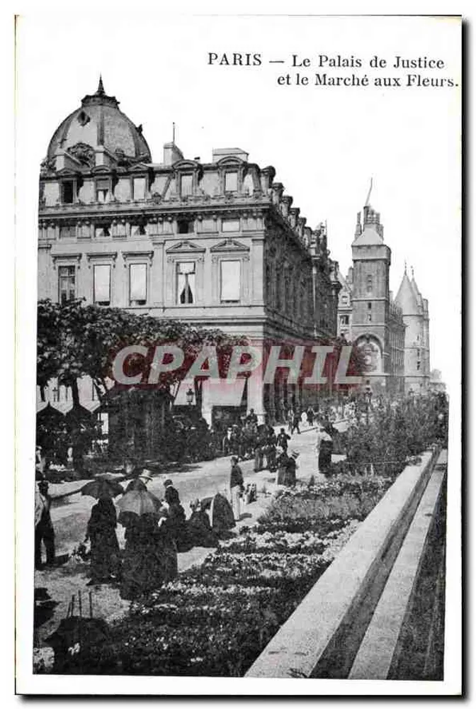 PARIS — Das Palast der Gerechtigkeit und der Blumemarkt. - Vorderseite
