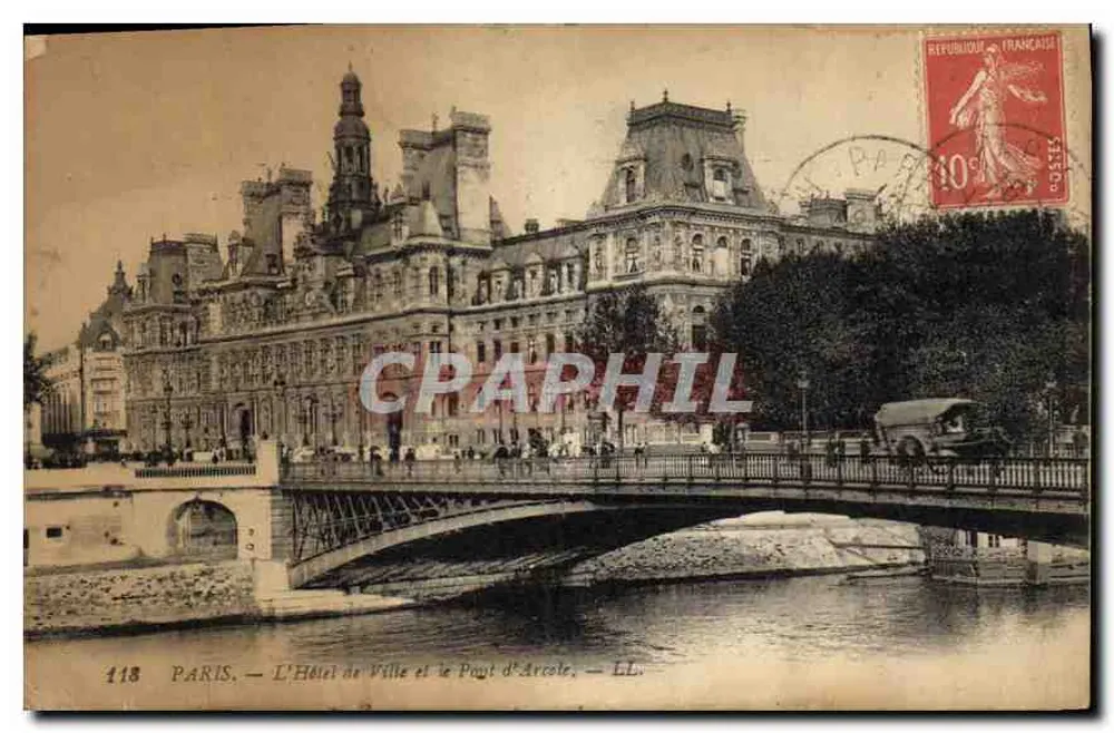 Paris — Das Rathaus und der Pont d'Arcole — LL. — n° 118 - Vorderseite
