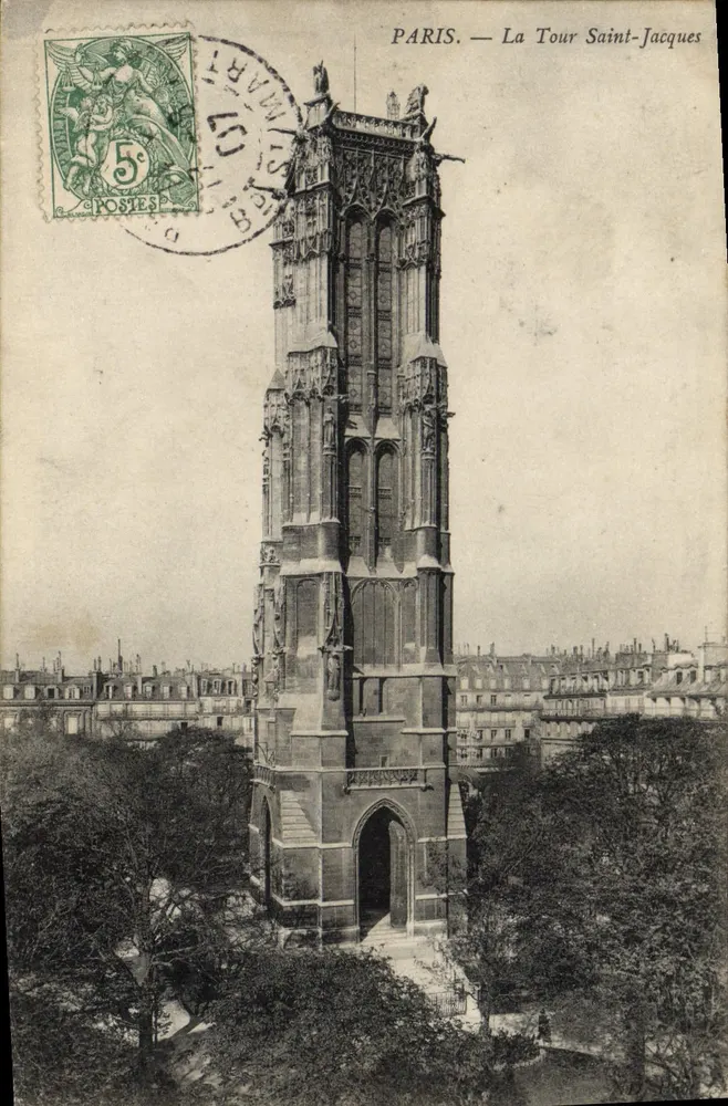 Paris — A Torre Saint-Jacques — Editor não identificado, número de série não visível - Frente