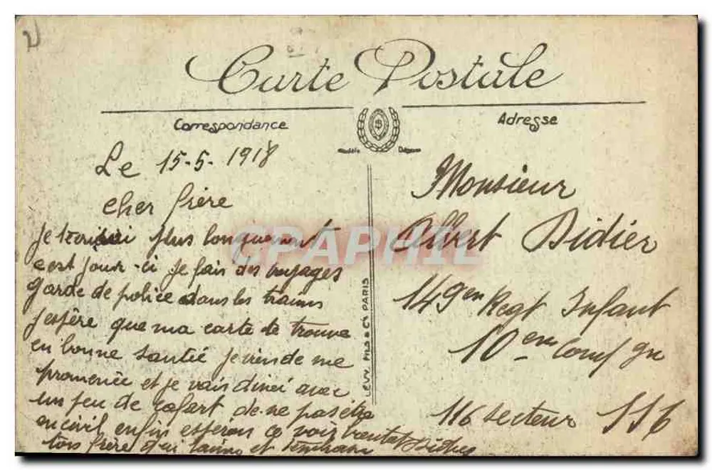 Paris — O Hotel de Ville — LL. — n°707 - Verso
