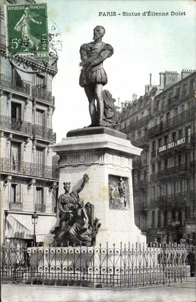 PARIS - Estátua de Étienne Dolet — editor desconhecido, número de série não visível - Frente