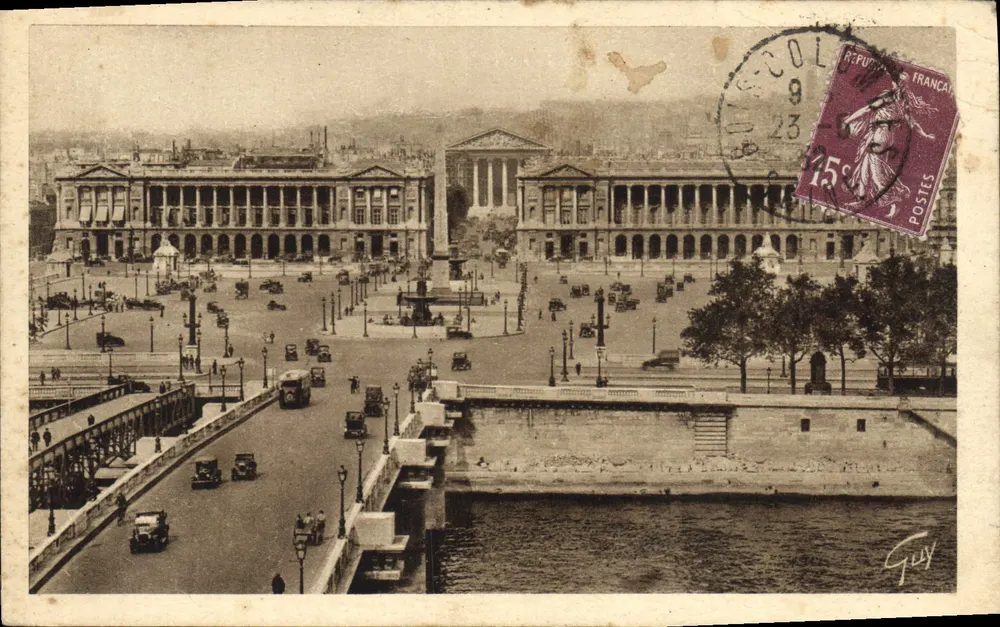 Place de la Concorde — vue depuis le Pont de la Concorde — Éditions d'Art GUY, Paris - Vorderseite