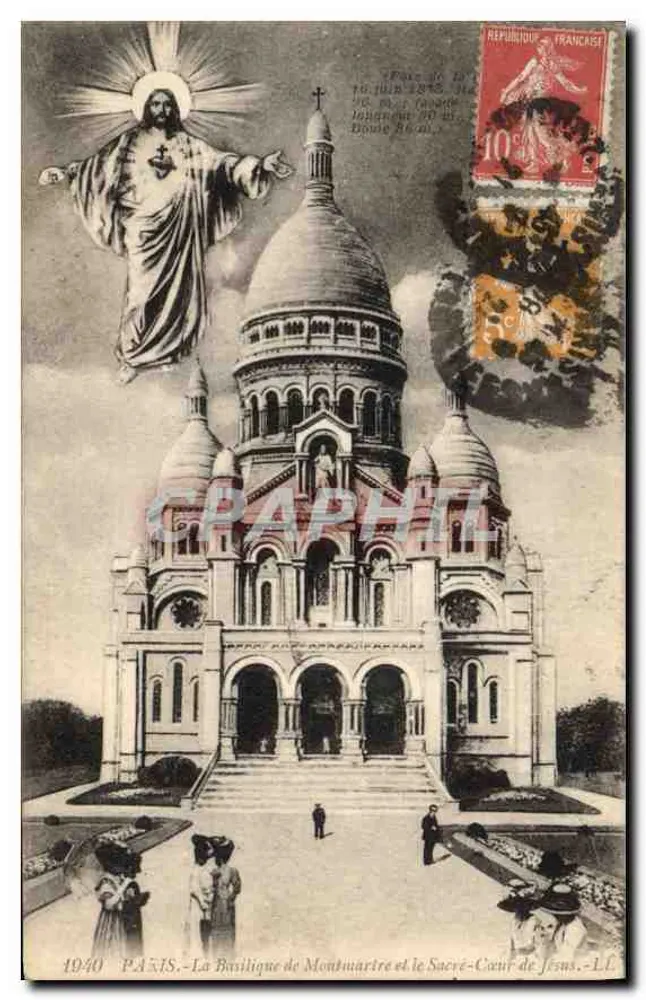 Paris - Die Basilika von Montmartre und das Sacred Heart Jesu - L.L. - 1940 - Vorderseite