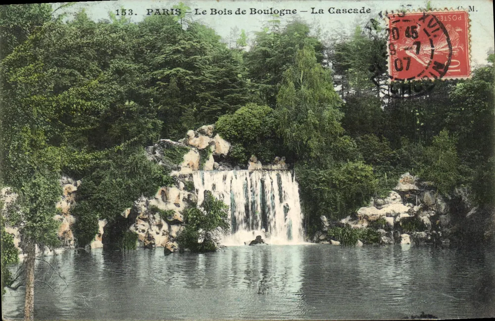 PARIS – O Bois de Boulogne – A Cascata — C.M. n°153 - Frente