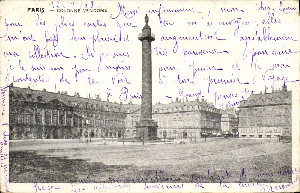 Paris — Coluna Vendôme — Editor: Néman (L'Adoptif) — Número de série não visível - Frente