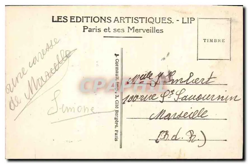 Arc de Triomphe — Grab des Unbekannten Soldaten — Les Éditions Artistiques - LIP - Rückseite