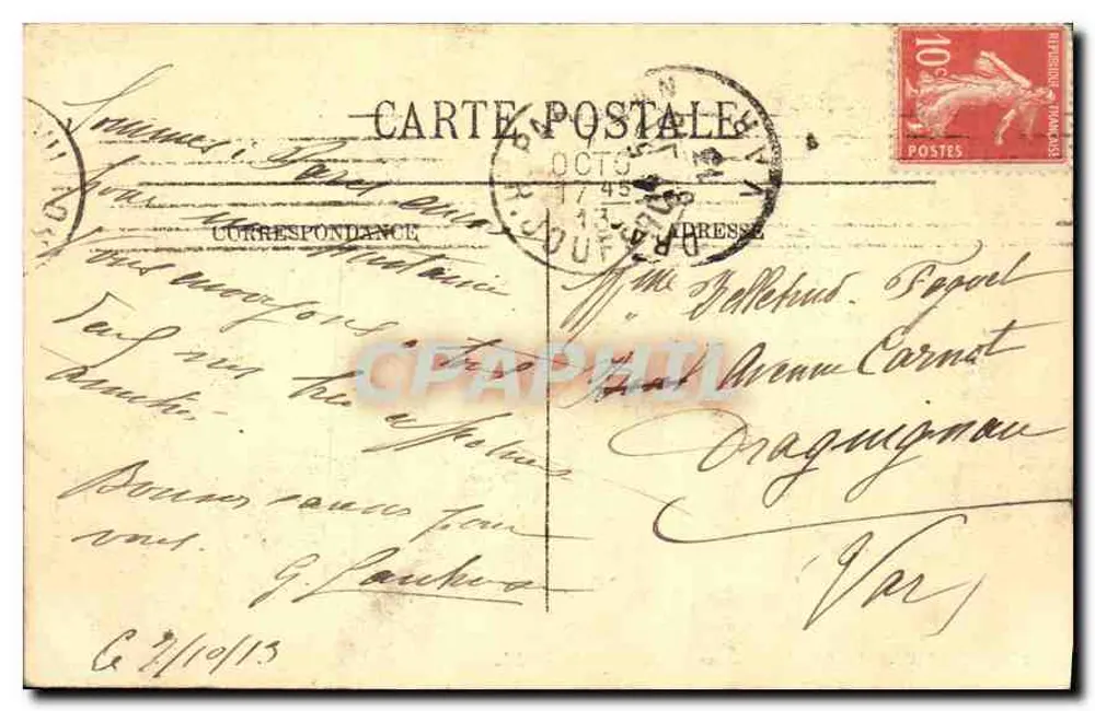 Paris — O Bois de Boulogne — A Cascata — LL. — n° 258 - Verso