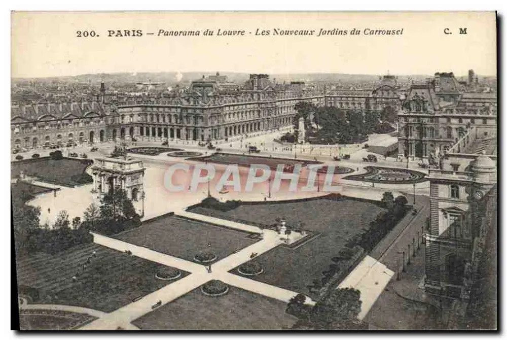 Paris — Panorama des Louvre - Die neuen Carrousel-Gärten — C.M. n°200 - Vorderseite