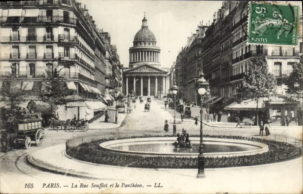 PARIS — Ansicht der Rue Soufflot und des Panthéon — LL. — n° 165 - Vorderseite