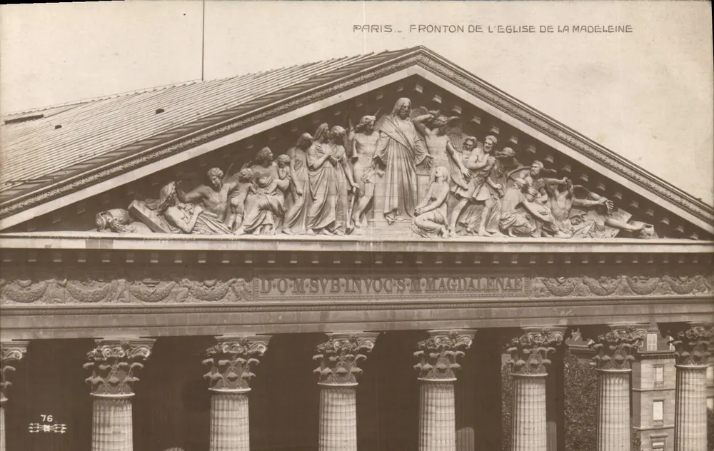 Paris — Frontão da Igreja da Madeleine — Editor Phototypie Paris - Frente