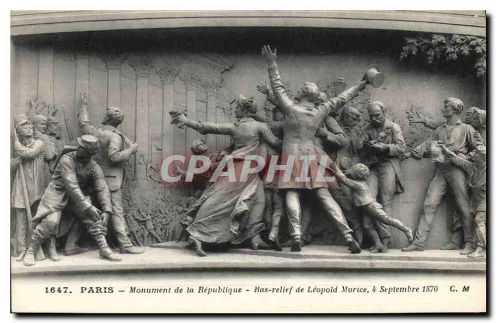 Paris — Denkmal der Republik — Relief von Léopold Mortice, 4. September 1870 - Vorderseite