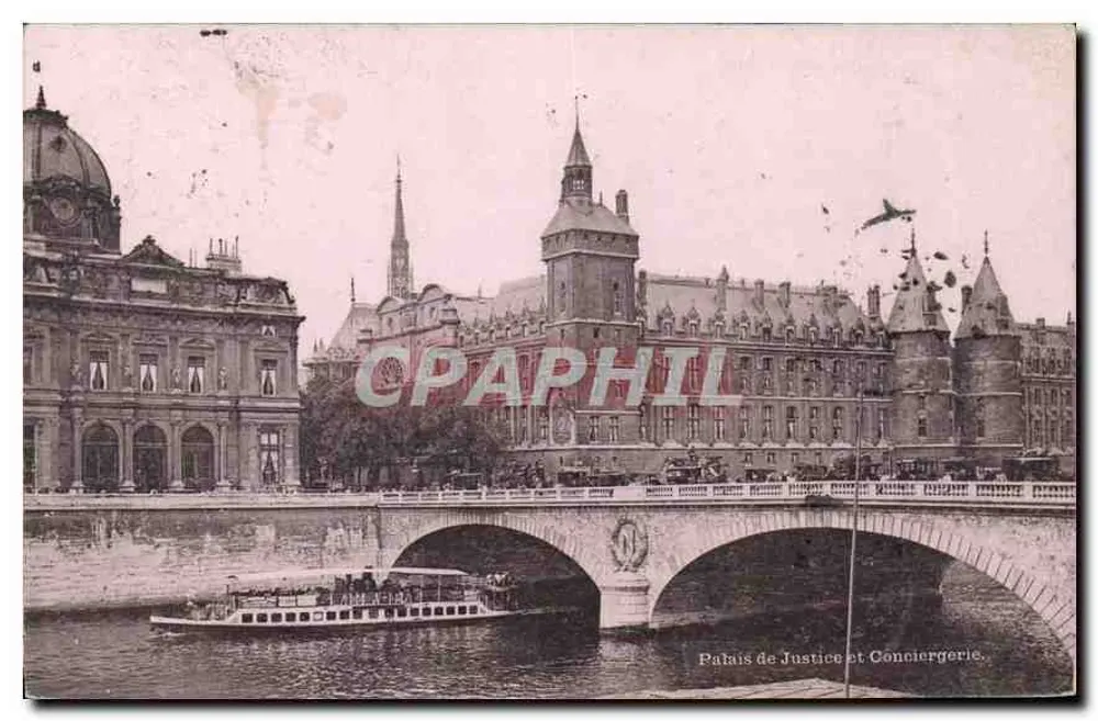Palácio da Justiça e Conciergerie — Paris — editor não identificado - Frente