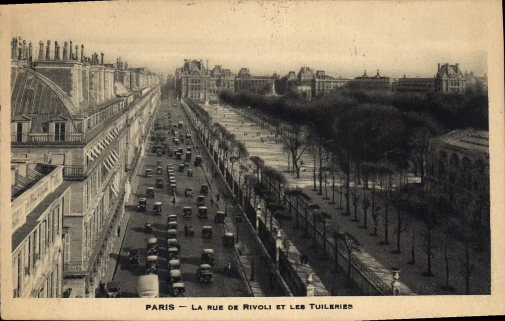 Paris — Die Rue de Rivoli und die Tuileries — Verleger unbekannt - Vorderseite