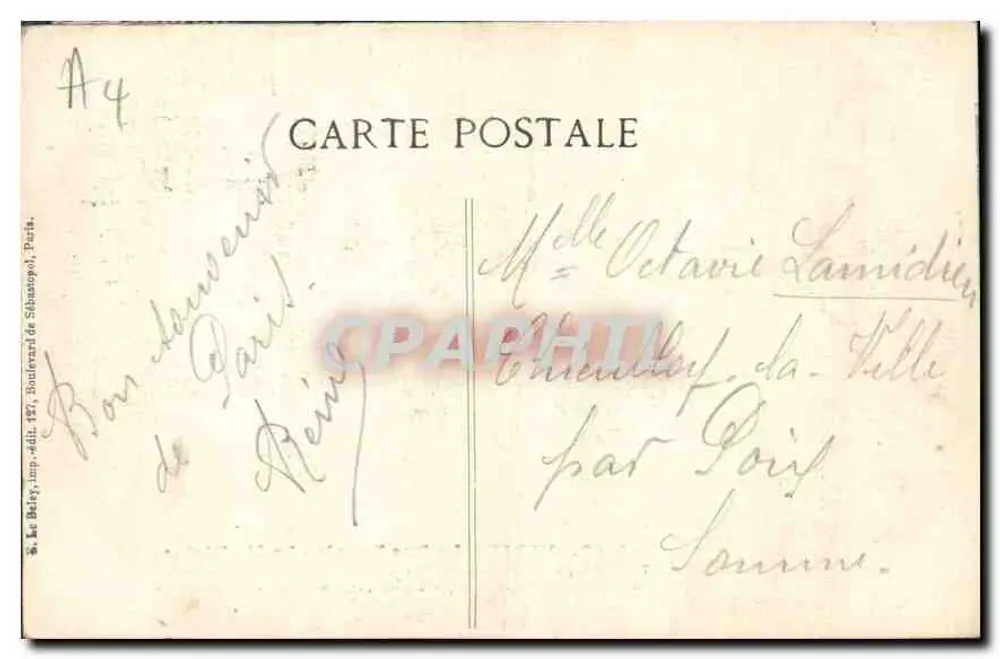 Paris — A Rue Royale - A Madeleine — editor Le Béty, n°4202 - Verso