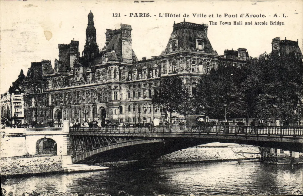 Paris - Das Rathaus und der Pont d'Arcole - A. L. 121 - Vorderseite