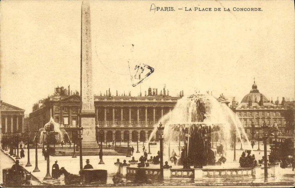 Paris — A Place de la Concorde — editor A. Paris, número de série não visível - Frente
